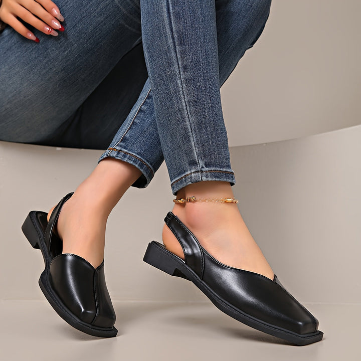 Darya | Sandalias Elegantes de Tacón Grueso con Punta Cuadrada