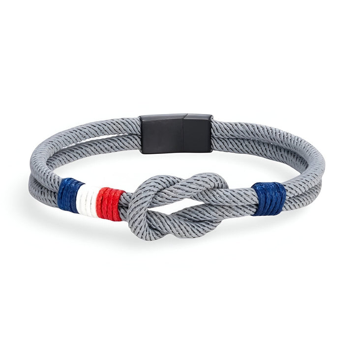 Porter | Pulsera de Cordón con Nudo y Detalle de Bandera Francesa Ajustable