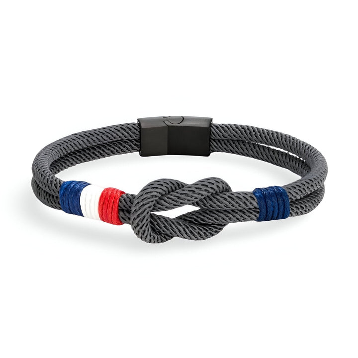 Porter | Pulsera de Cordón con Nudo y Detalle de Bandera Francesa Ajustable