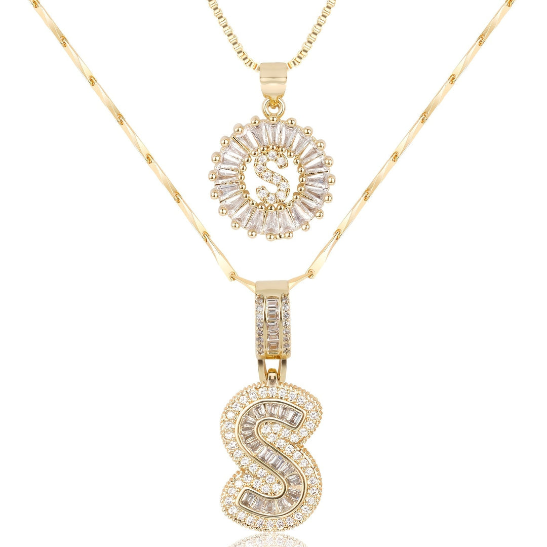 Primrose | Collares Iniciales de Letra con Diamantes (2 piezas)