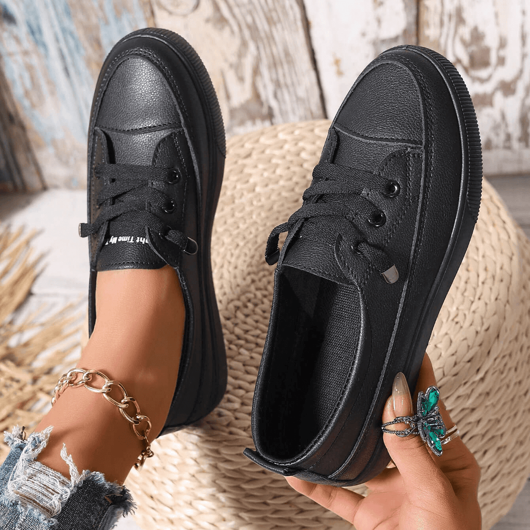 Dovella | Zapatos Ortopédicos Blancos para Mujer con Cordones y Plantilla Suave