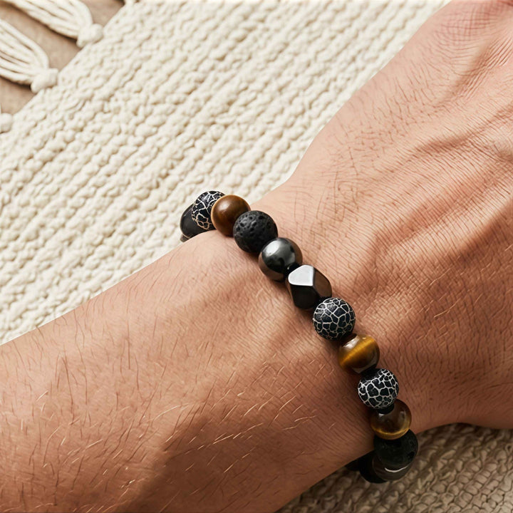 Korevane | Pulsera Artesanal de Piedra Natural y Hematita para Hombr