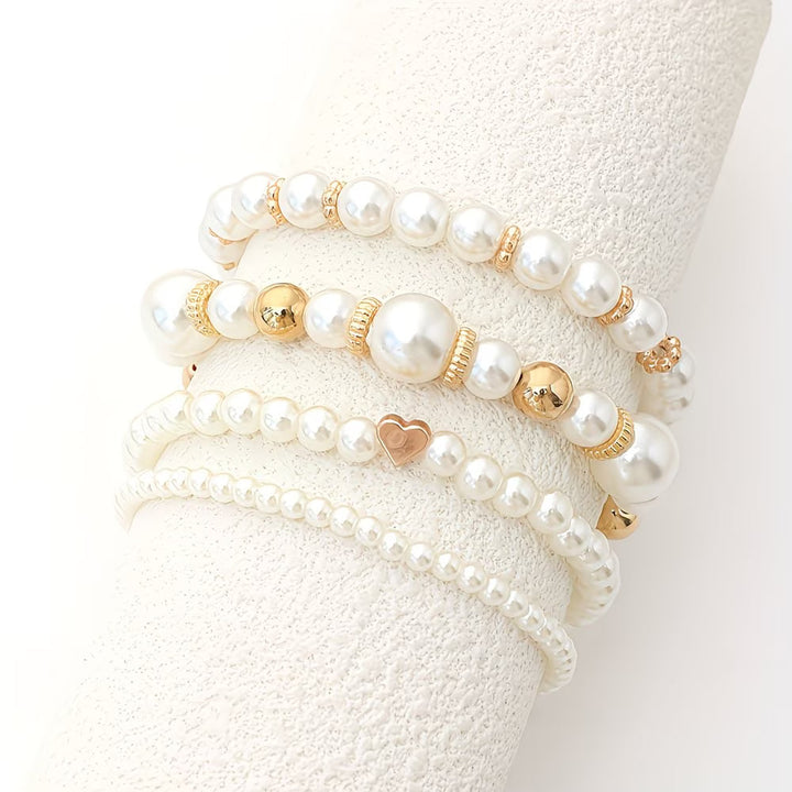 Charlotte | Set de 4 Pulseras de Perlas