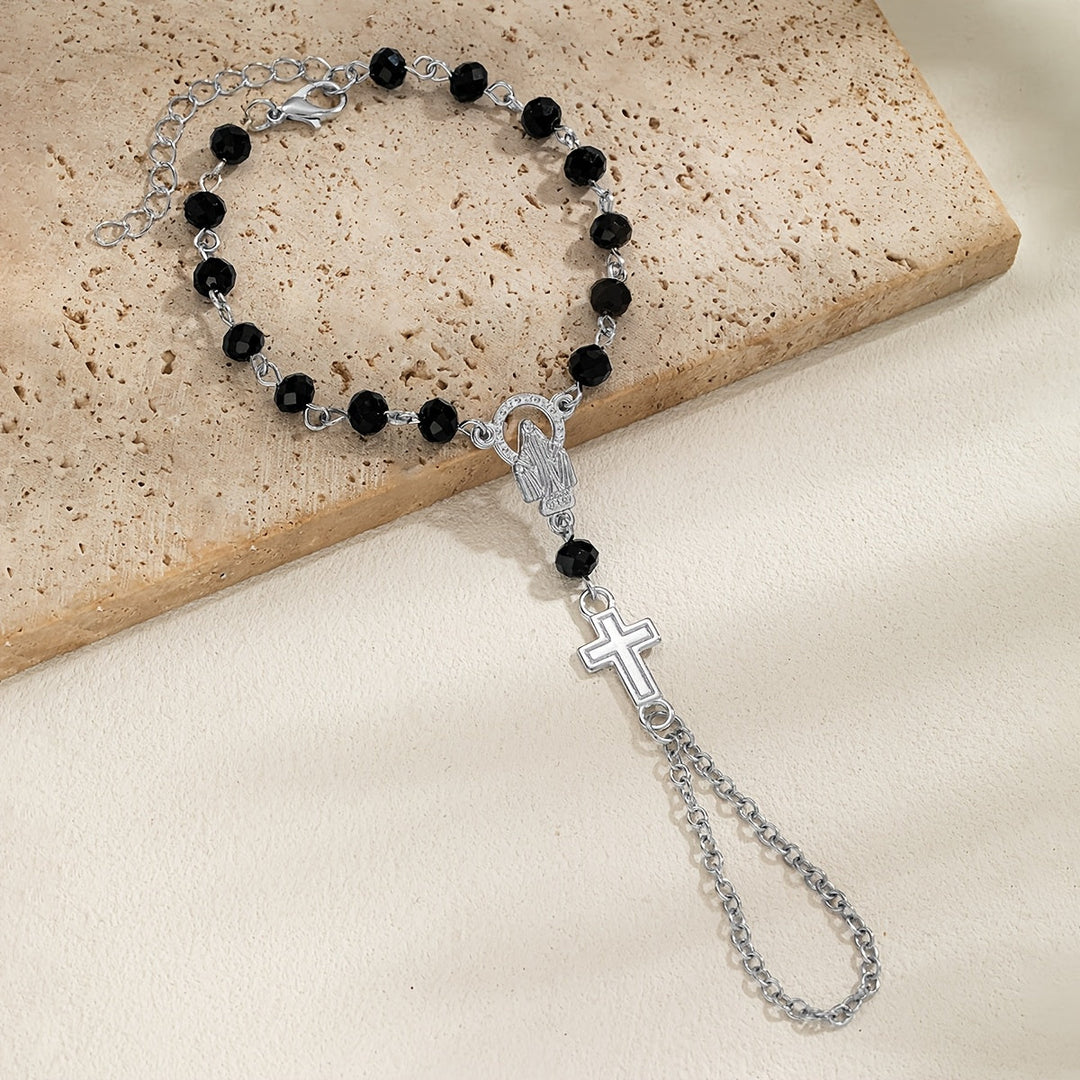 Brenton | Pulsera Rosario con Cruz de Estilo Gótico y Detalles Religiosos