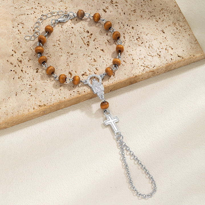Brenton | Pulsera Rosario con Cruz de Estilo Gótico y Detalles Religiosos