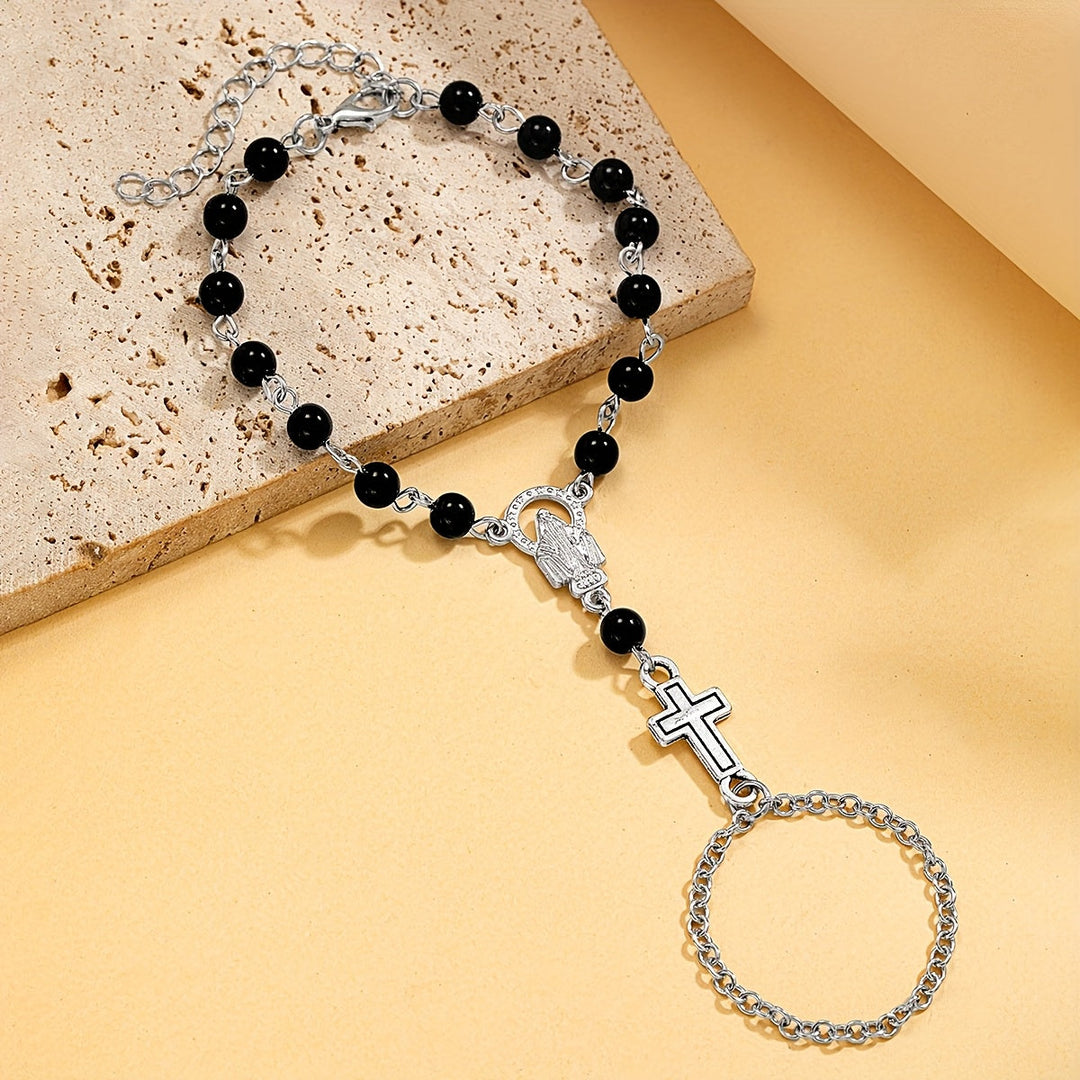 Brenton | Pulsera Rosario con Cruz de Estilo Gótico y Detalles Religiosos