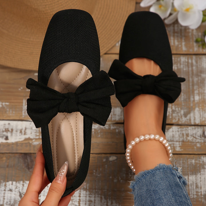 Neria | Zapatos Planos Transpirables para Mujer con Moño Decorativo