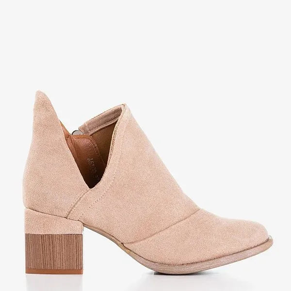 Danielle | Botines de Tacón Cuadrado con Aberturas Laterales