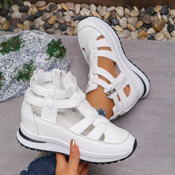 Falira | Cómodas sandalias ligeras con cuña y cremallera lateral