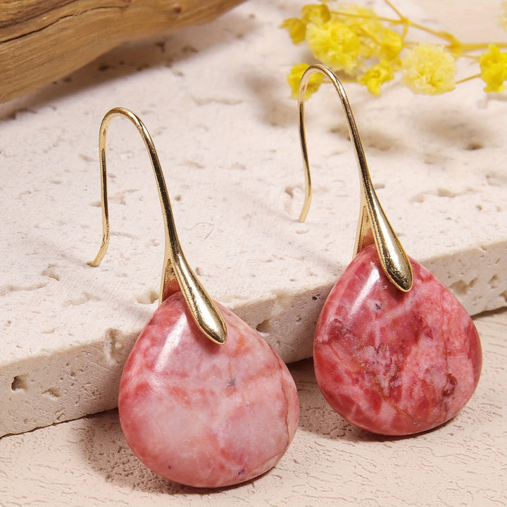 Mirea | Aretes de Piedra Natural en Forma de Gota con Estilo Elegante