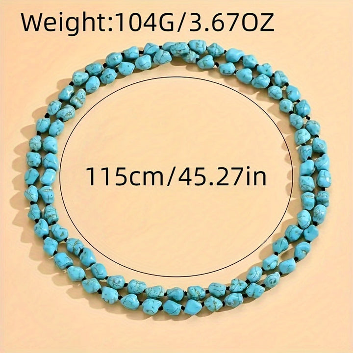 Saria | Collar Bohemio de Doble Capa con Turquesa y Piedras Naturales
