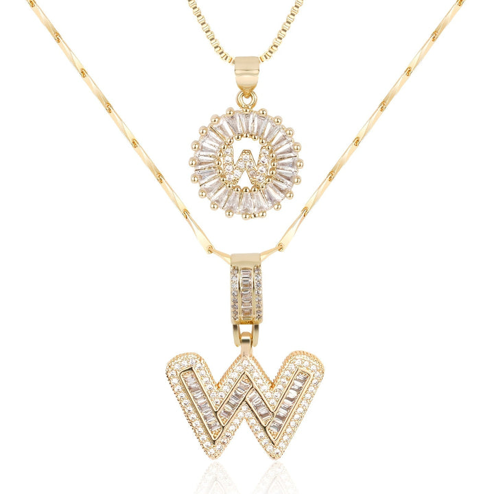 Primrose | Collares Iniciales de Letra con Diamantes (2 piezas)