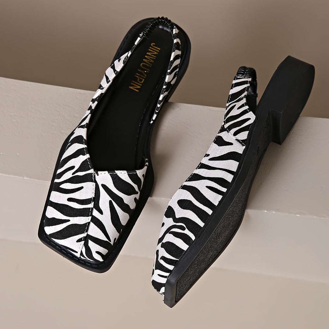 Darya | Sandalias Elegantes de Tacón Grueso con Punta Cuadrada