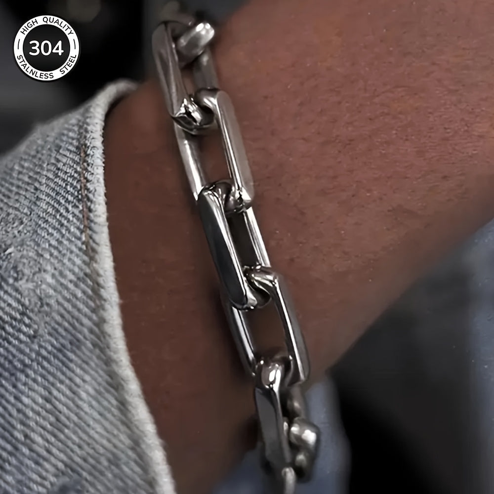 Ken | Pulsera de Eslabones Entrelazados de Acero Inoxidable con Estilo Masculino