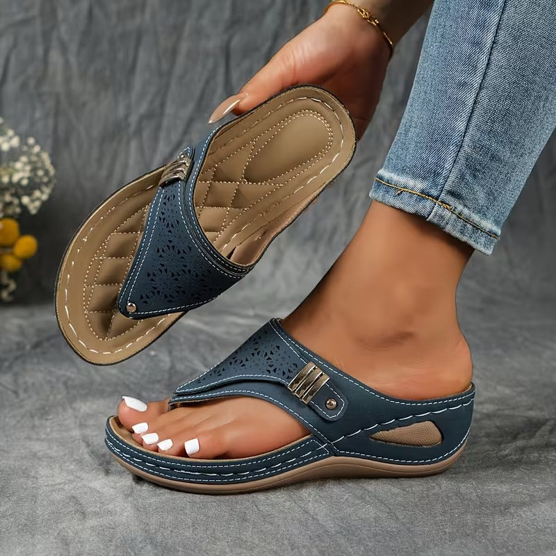 Navy | Sandalias de Tacón Cómodas y con Soporte