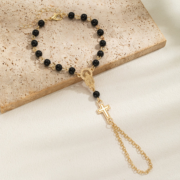 Brenton | Pulsera Rosario con Cruz de Estilo Gótico y Detalles Religiosos