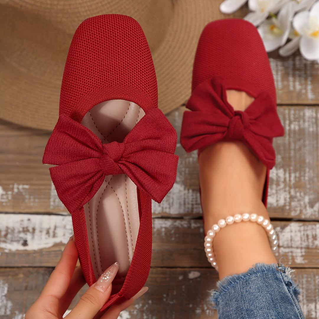 Neria | Zapatos Planos Transpirables para Mujer con Moño Decorativo