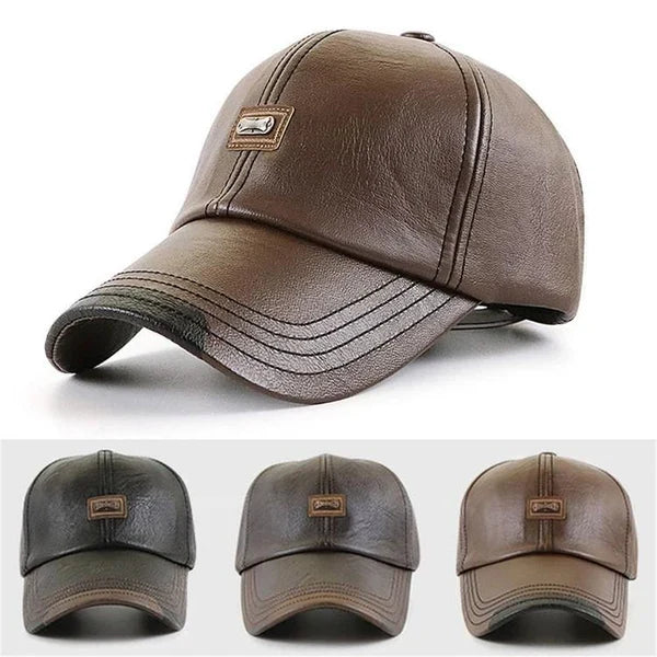 Olivaro | Gorra de Cuero Cálida para Hombre Ideal para Otoño e Invierno