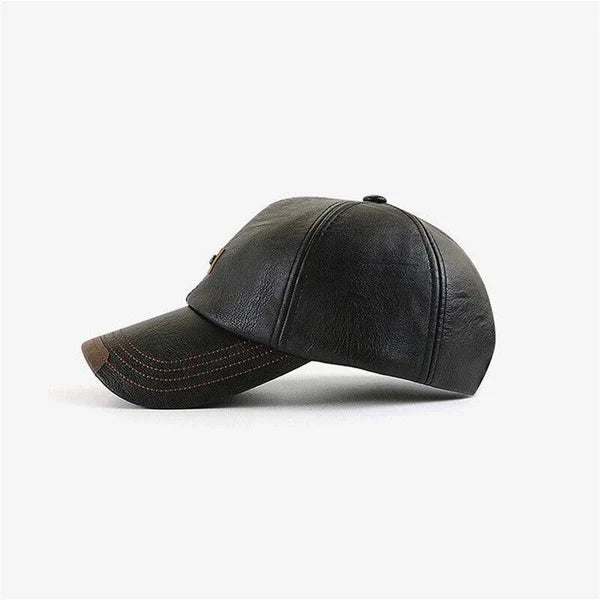 Olivaro | Gorra de Cuero Cálida para Hombre Ideal para Otoño e Invierno