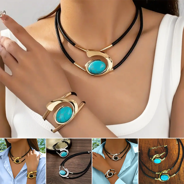 Suri  | Conjunto de collar y pulsera estilo vintage boho
