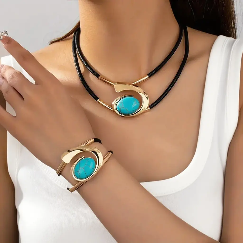Suri  | Conjunto de collar y pulsera estilo vintage boho