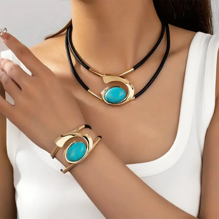 Suri  | Conjunto de collar y pulsera estilo vintage boho