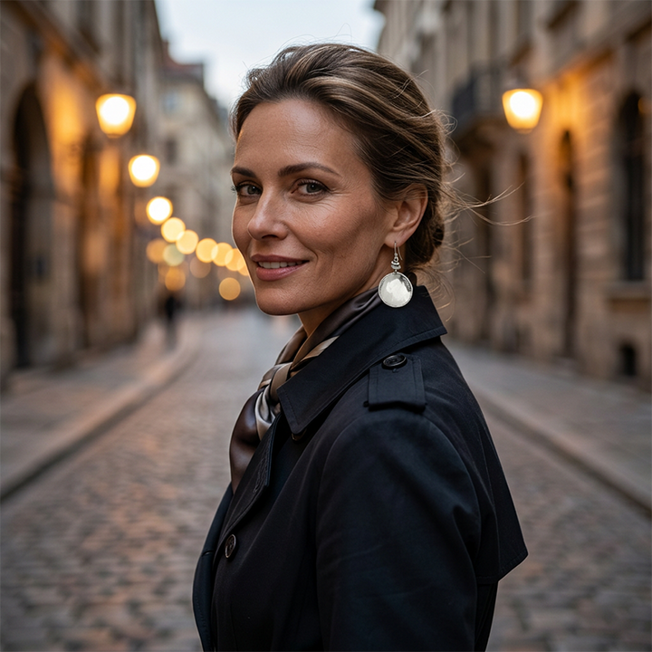 Hope | Aretes Colgantes de Metal Martillado con Estilo Vintage