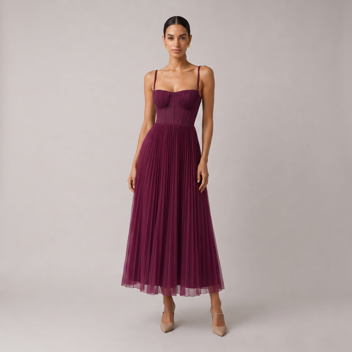 Heidi | Vestido Midi con Corsé Estructurado
